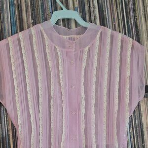 Chiffon Sheer Delicate Short Sleeved Top